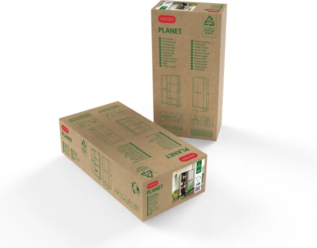 Keter Planet Outdoor Opbergkast Hoog 80x44x182cm - Grijs/Zwart