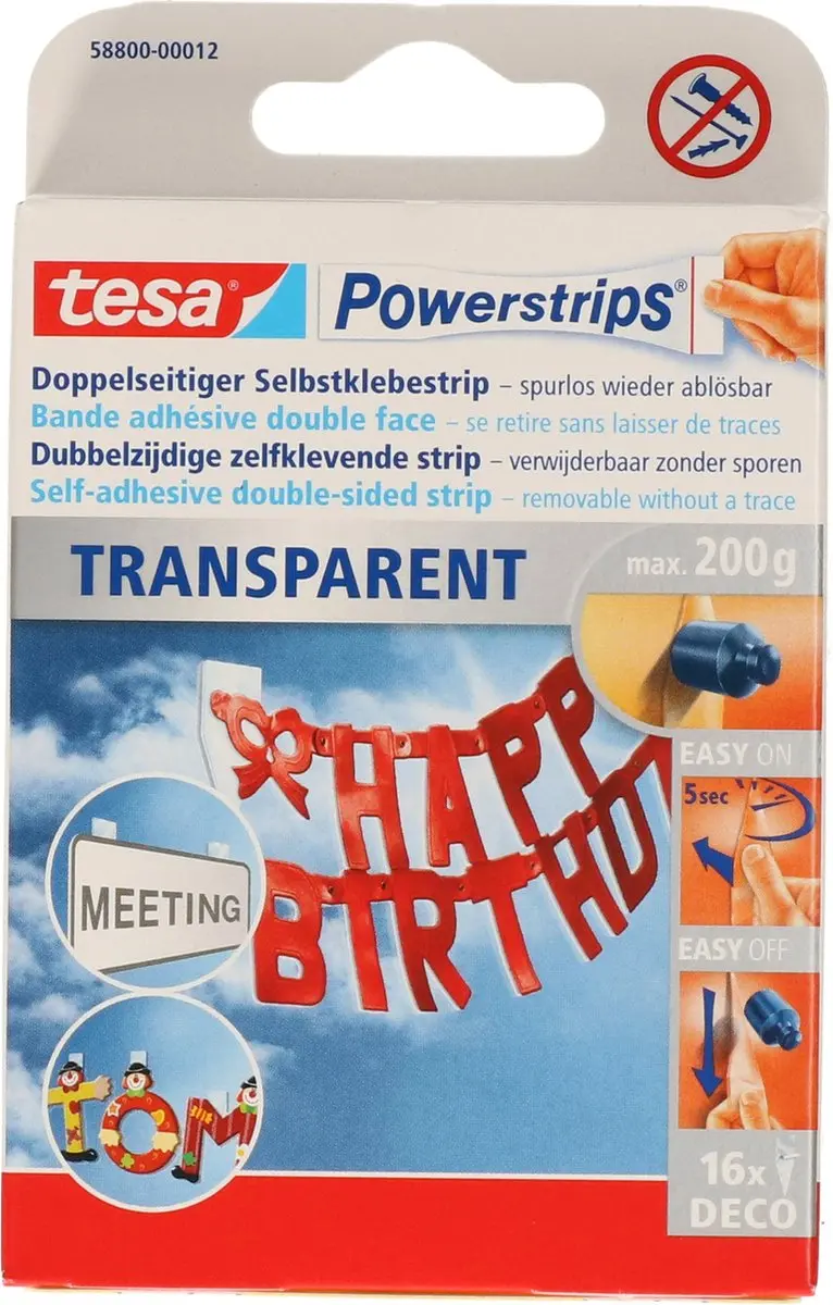 Tesa Powerstrips Deco Kleefstrip - 16 Stuks