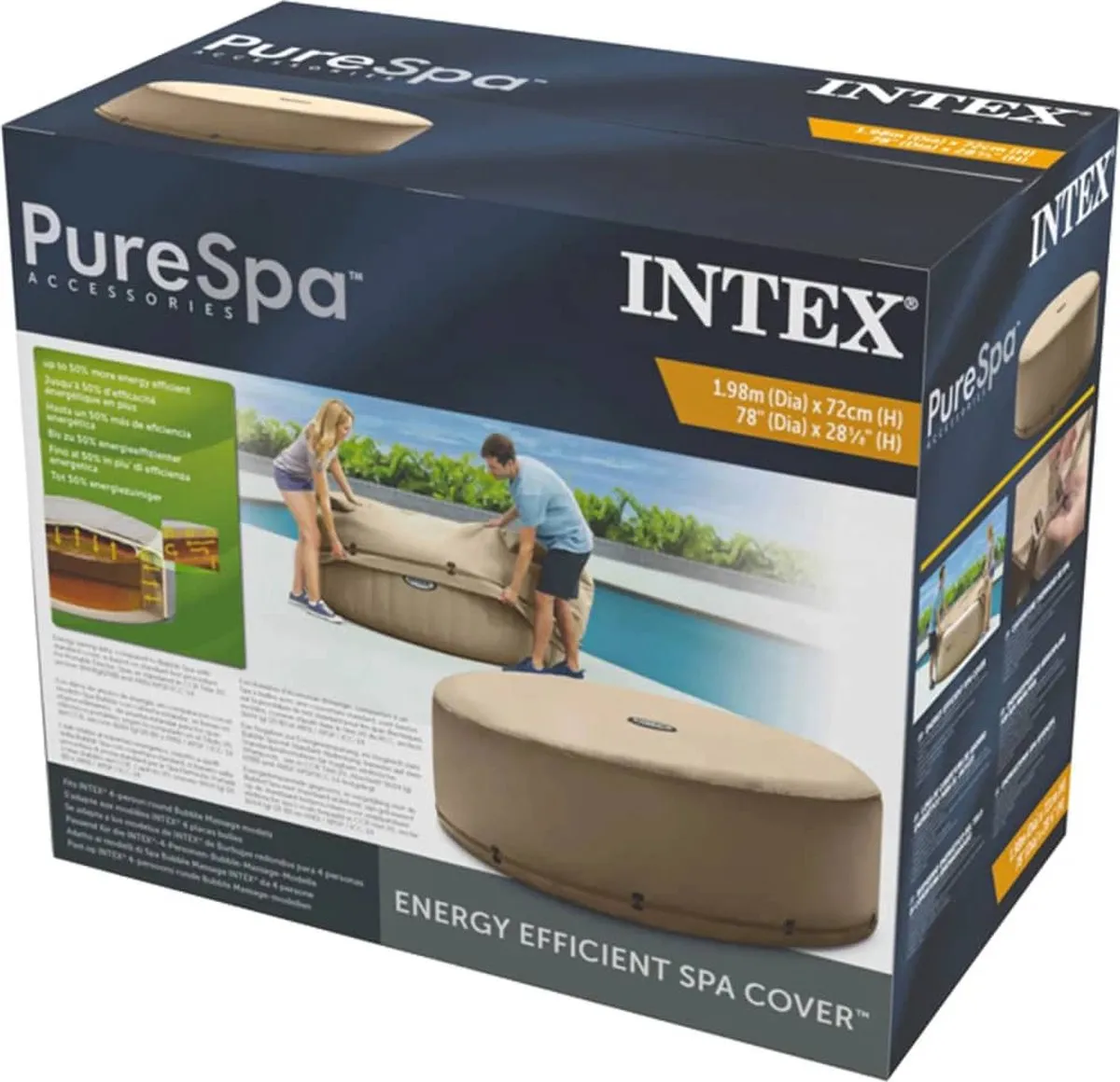Intex 28523 Energiespaarhoes - 4 personen - Beige - afbeelding 6 van 6