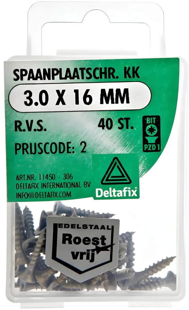 Deltafix Spaanplaatschroeven RVS 4.5x30mm