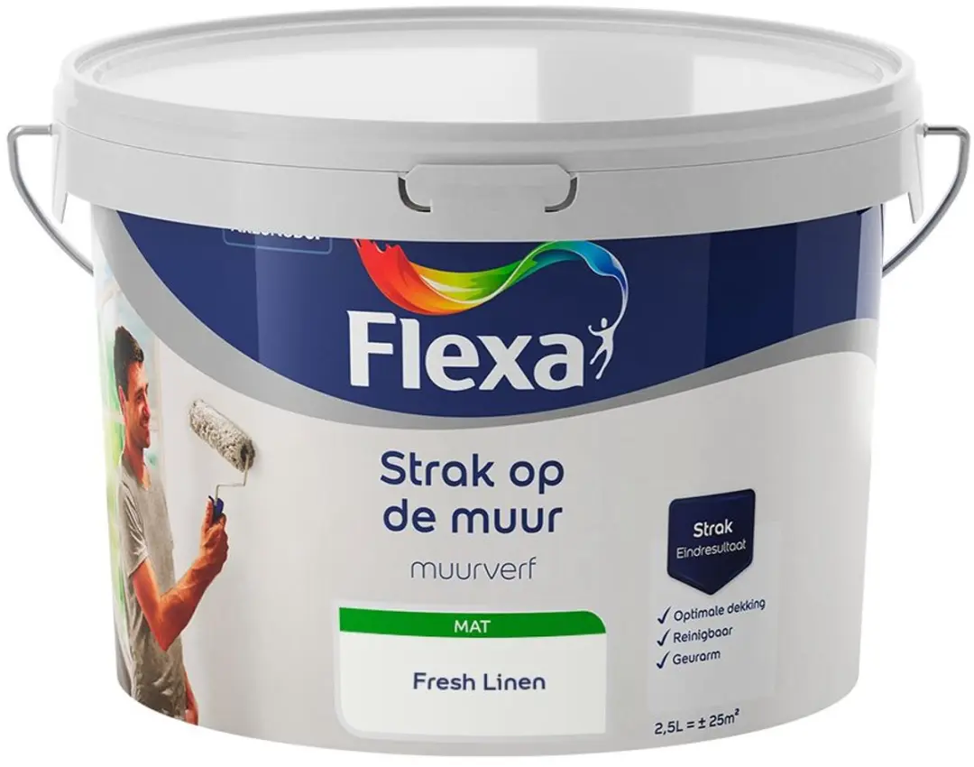 Flexa Strak Op De Muur Binnen Mat Fresh Linen Mengverf 2,5L