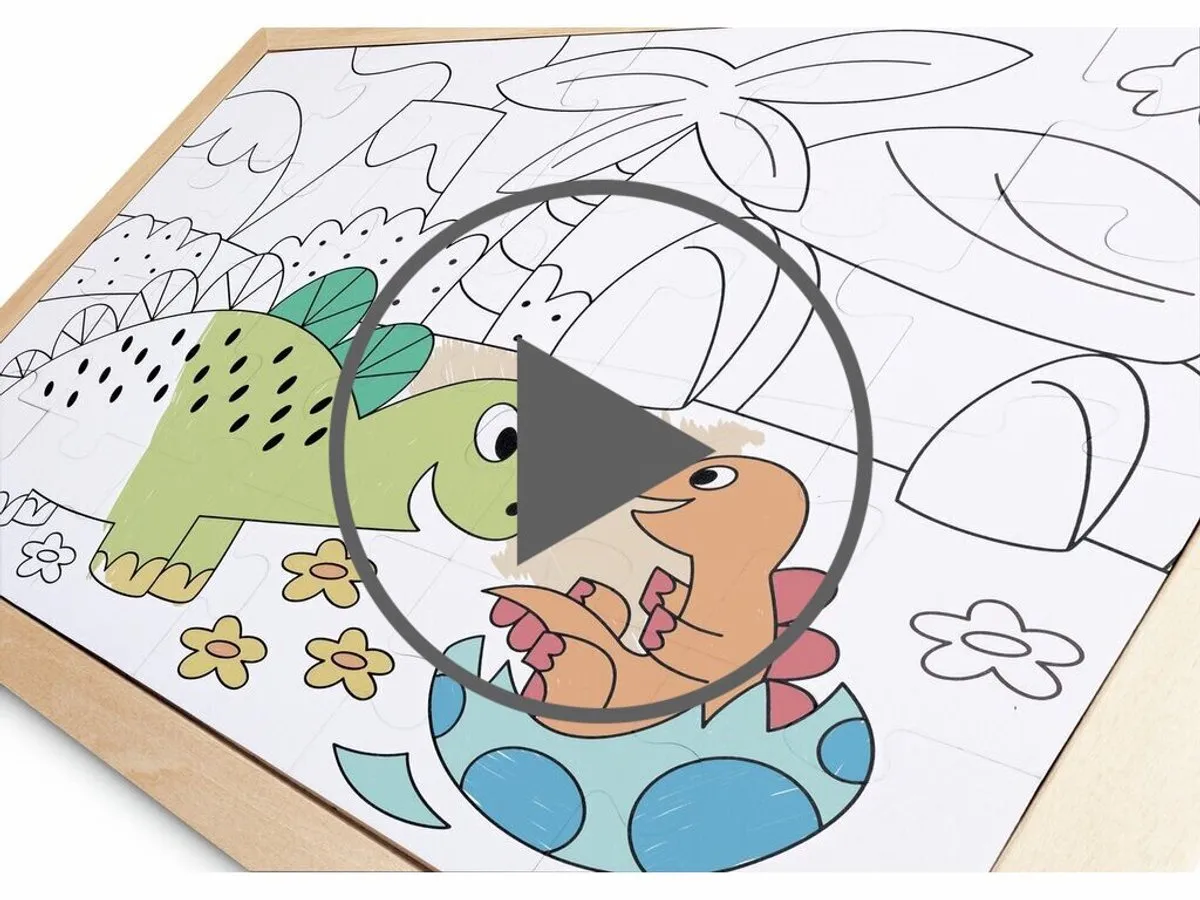Hape Dino Puzzel 24 Stuks - Multicolor