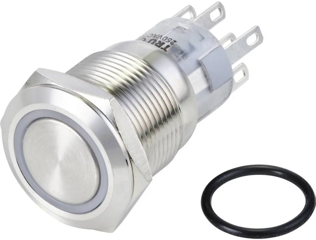 Tru Components TC-13471352 Vandalismebestendige Drukschakelaar 250V/AC 3A - Oranje