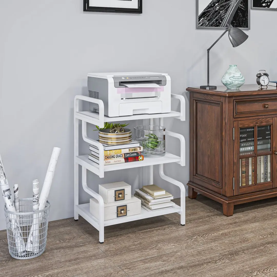Homcom Printerstandaard - Staal 55x40x77cm - Wit
