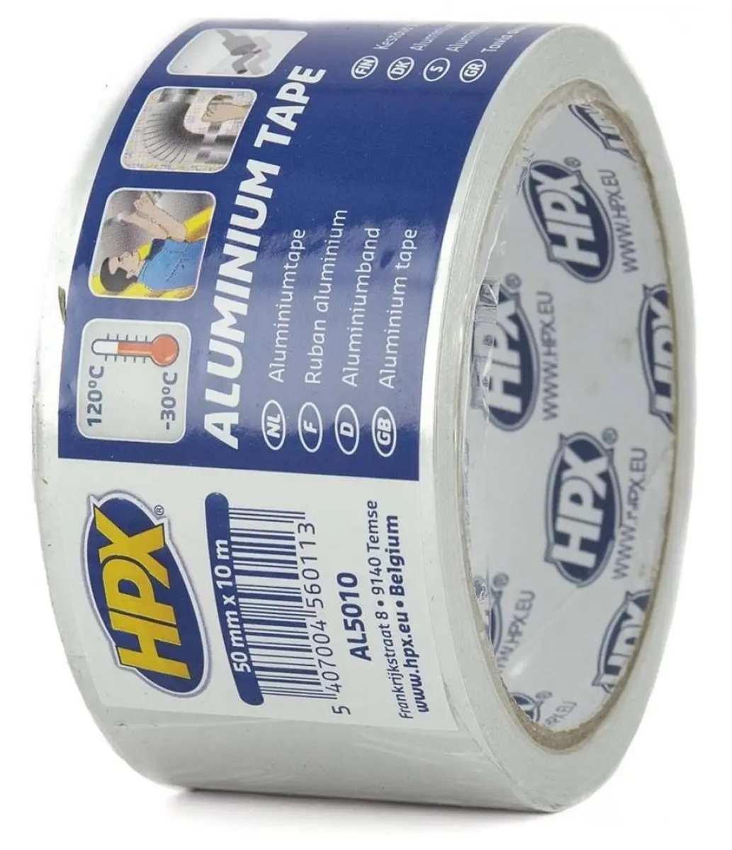 HPX Aluminium Tape 50mm x 10m - Zilver