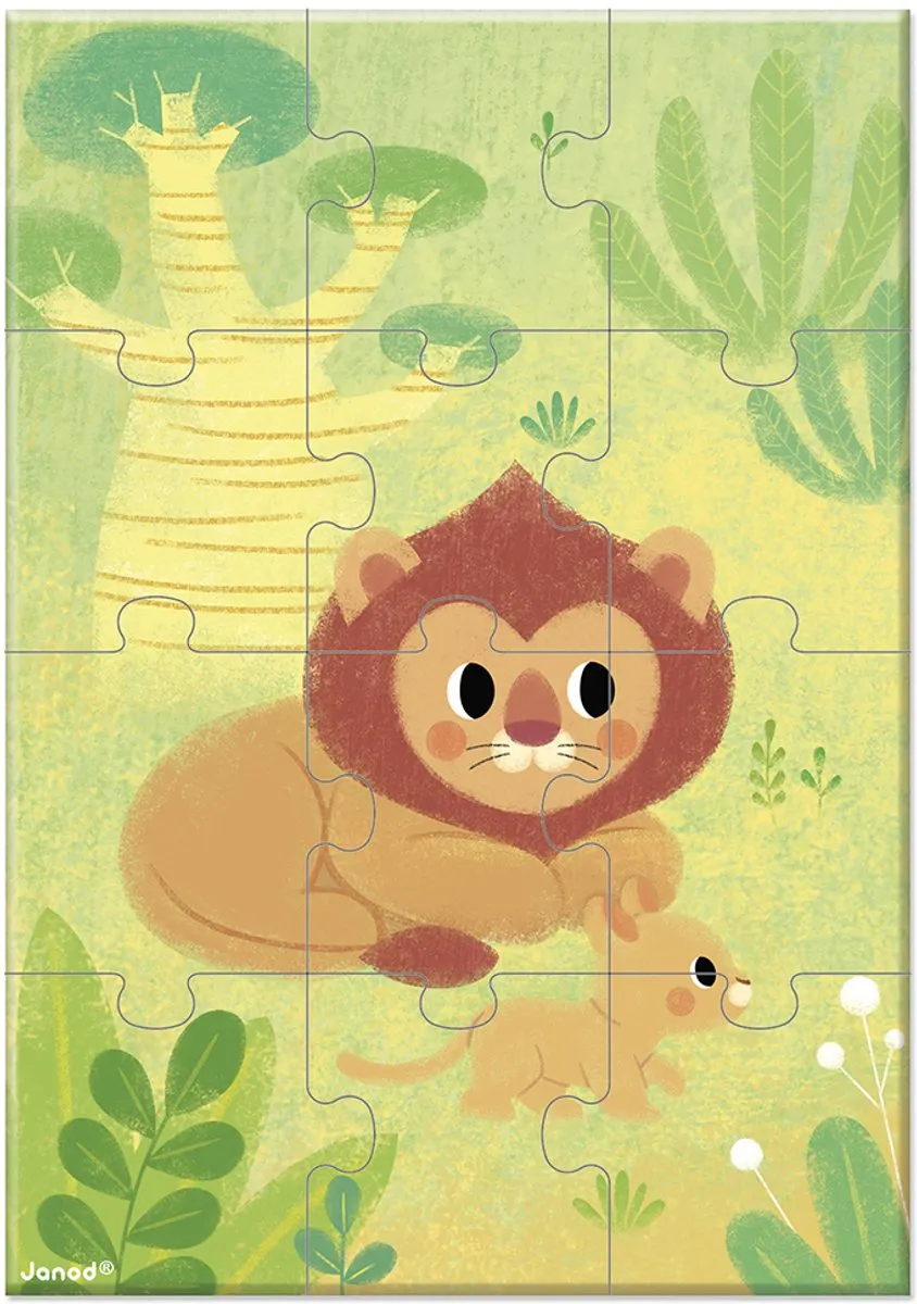Janod Jungle Verzamelpuzzel 12-delig