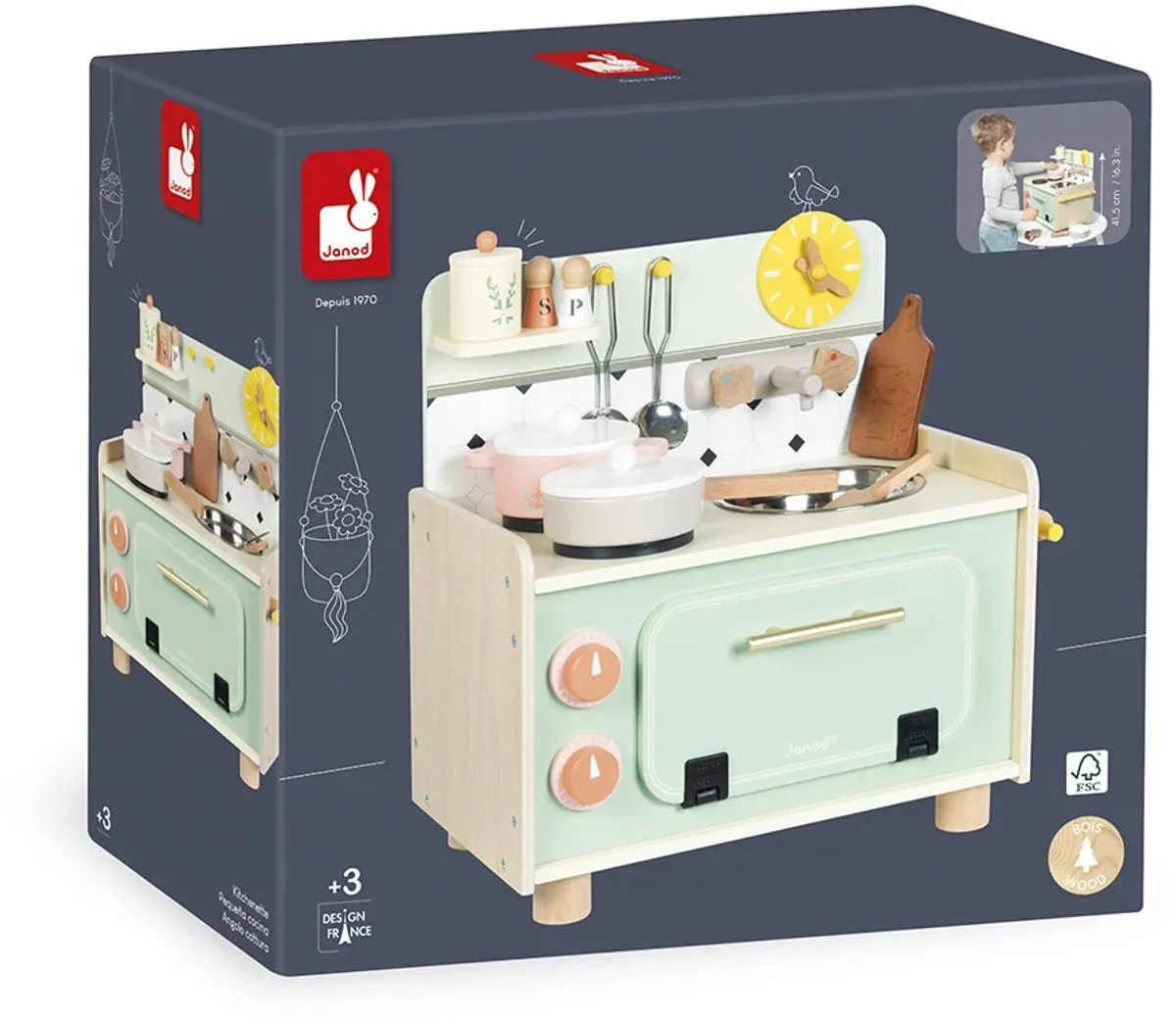 Janod Shiny Grandma Kleine Houten Speelkeuken - 11 Accessoires