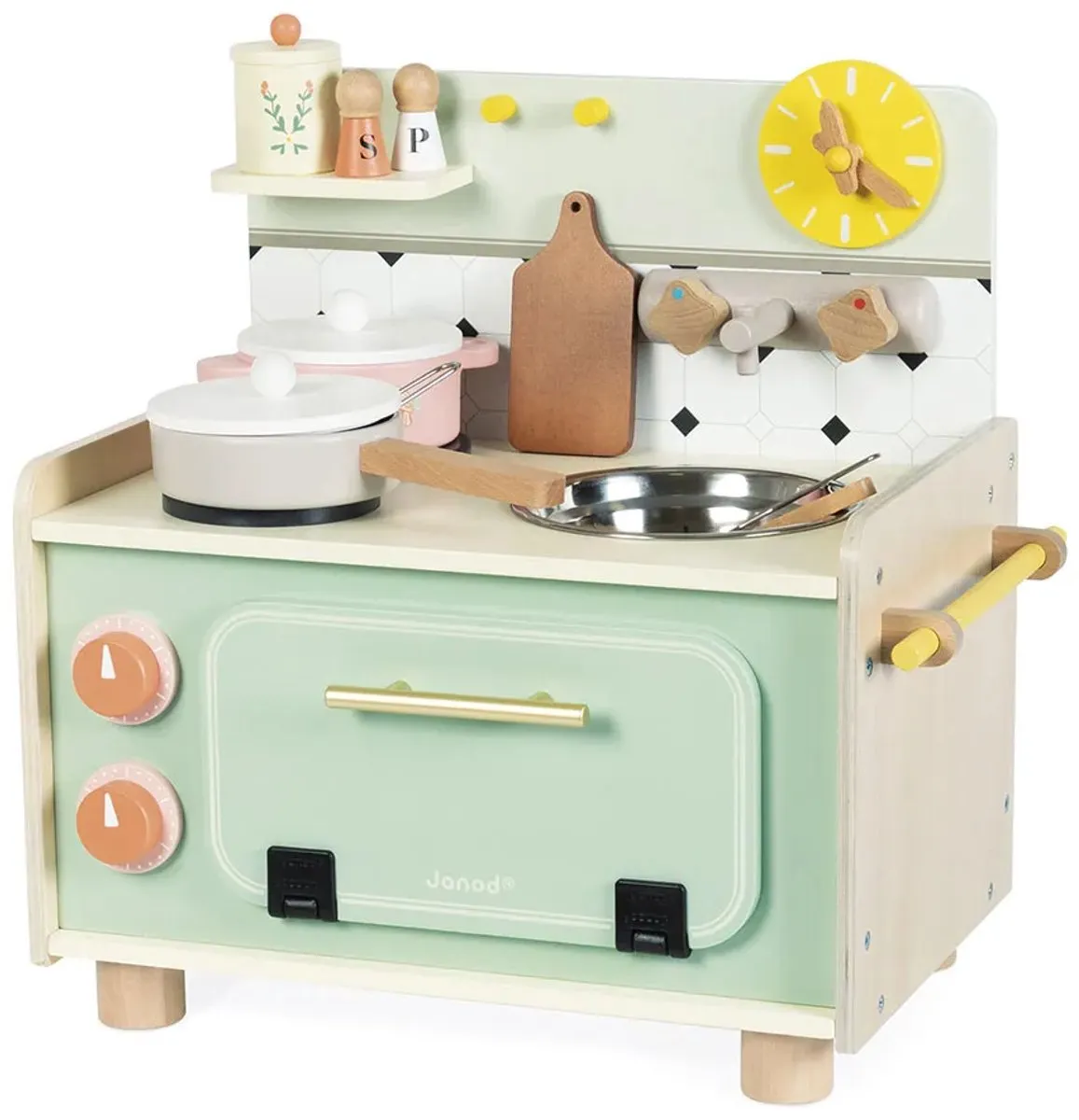 Janod Shiny Grandma Kleine Houten Speelkeuken - 11 Accessoires