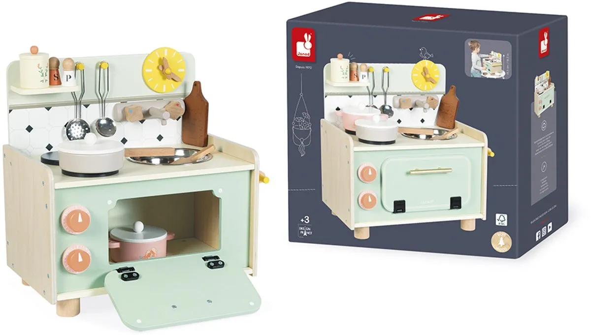 Janod Shiny Grandma Kleine Houten Speelkeuken - 11 Accessoires - afbeelding 6 van 6