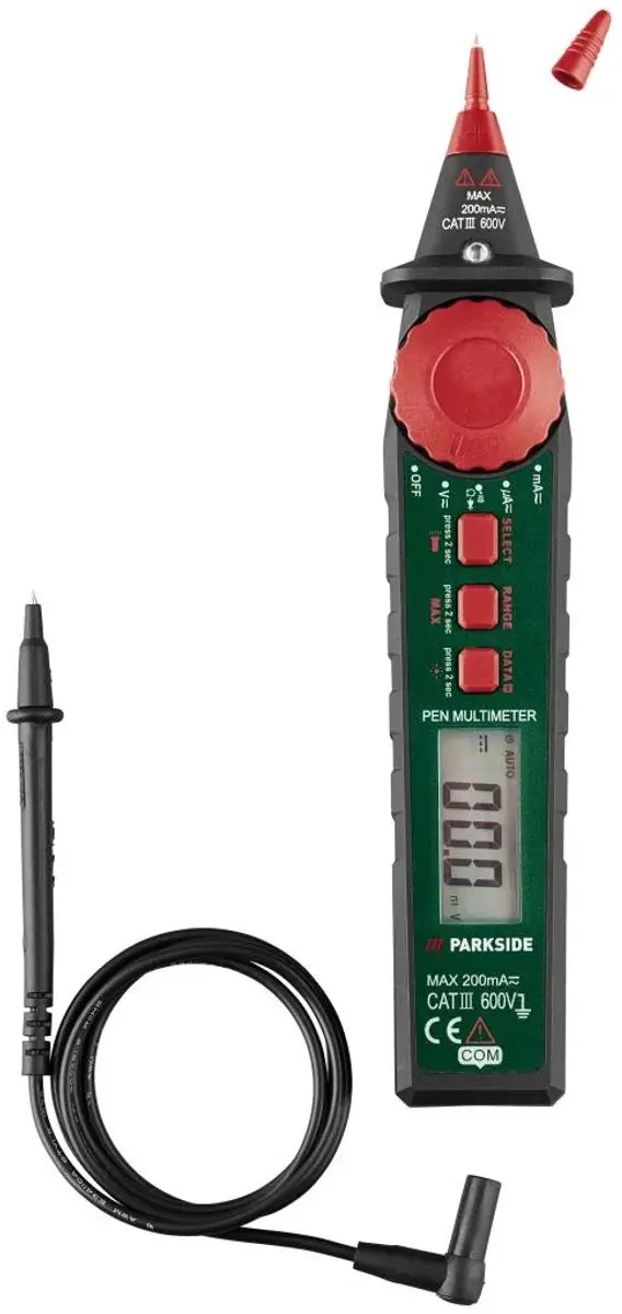 PARKSIDE Stiftmultimeter - Penmeter - 5 functies - Groen/Rood/Zwart