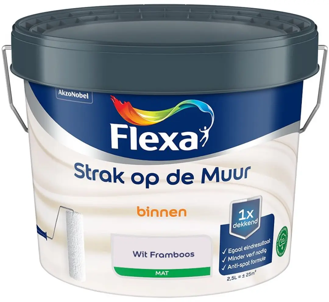 Flexa Strak Op De Muur Binnenverf Wit Framboos 2,5L