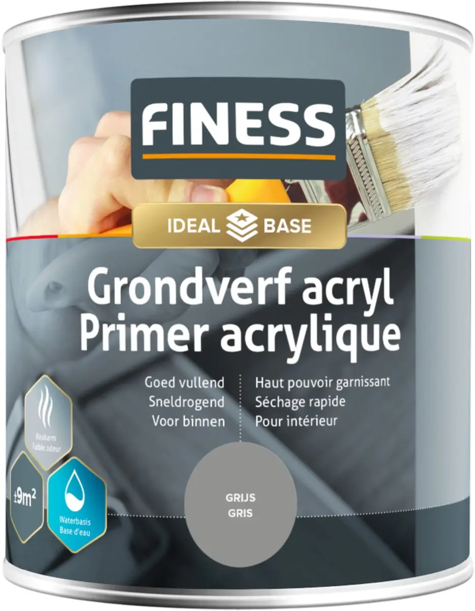 Finess Grondverf Acryl Grijs 750ml