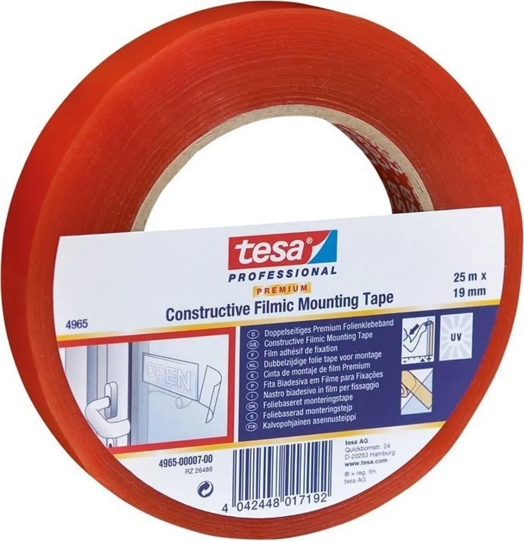 Tesa Tesafix 4965 Dubbelgecoate Tape 19mm x 25m