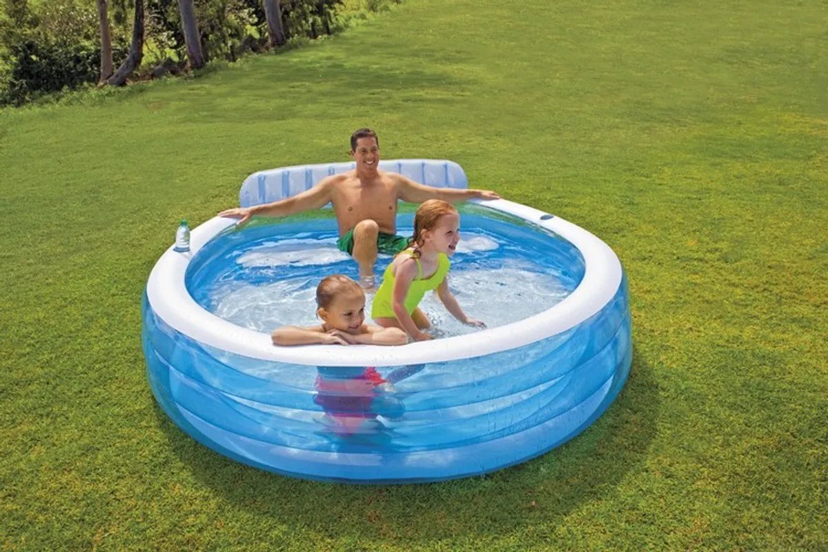 Intex Familie Lounge Opblaaszwembad 57190NP - 229x218x79cm - 590L - Blauw - afbeelding 6 van 6