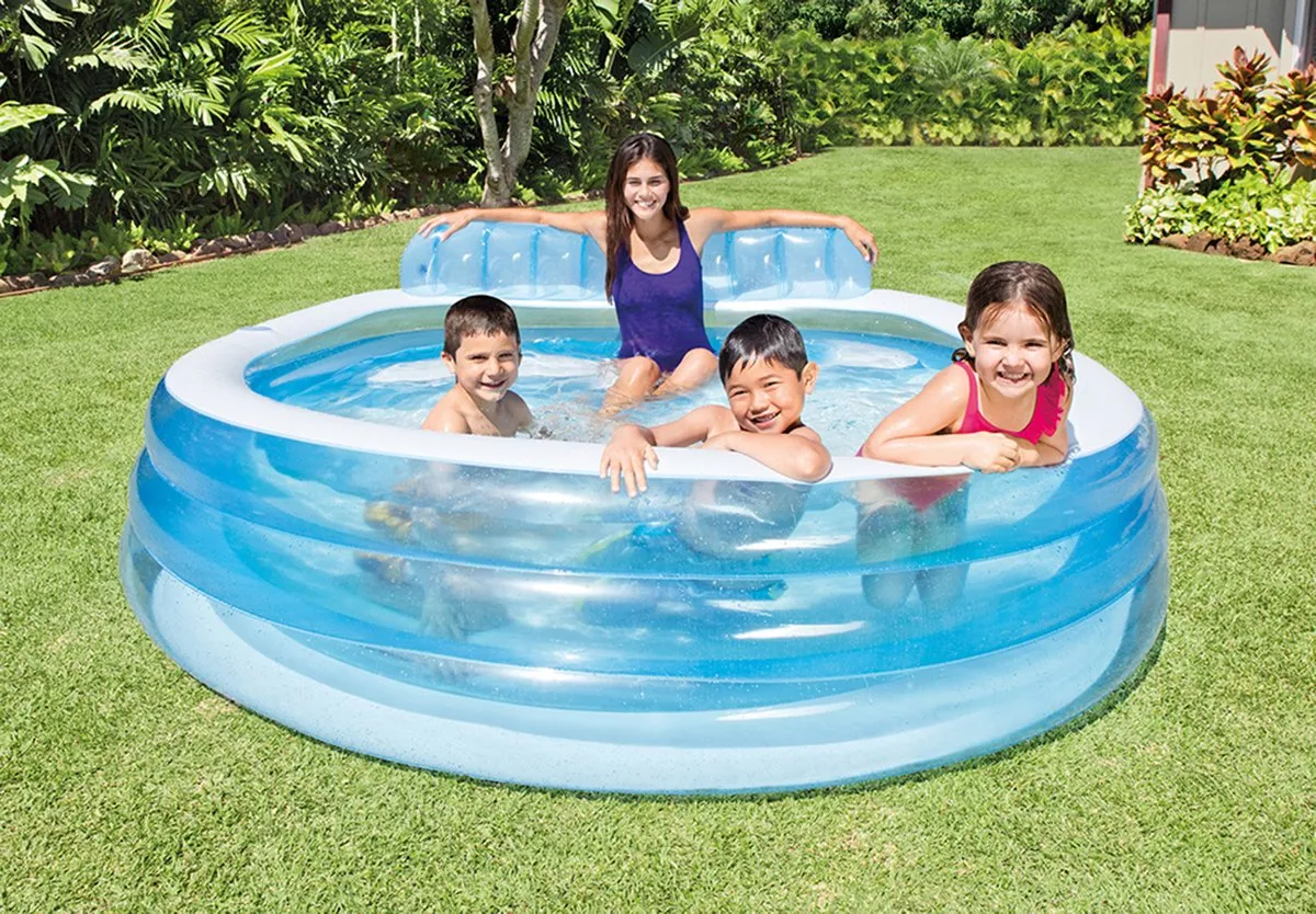 Intex Familie Lounge Opblaaszwembad 57190NP - 229x218x79cm - 590L - Blauw