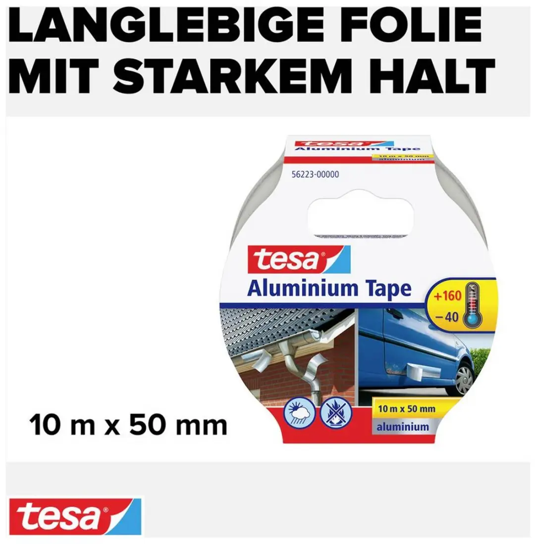 Tesa Aluminium Tape 56223-00000-11 - 10m x 50mm - Zilver