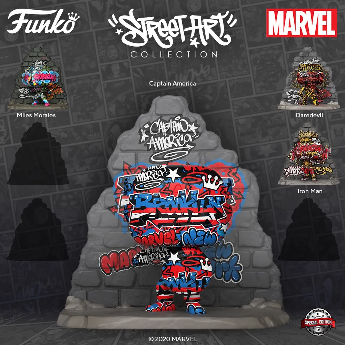 Funko Pop! Captain America Street Art #752 Exclusief - Multi