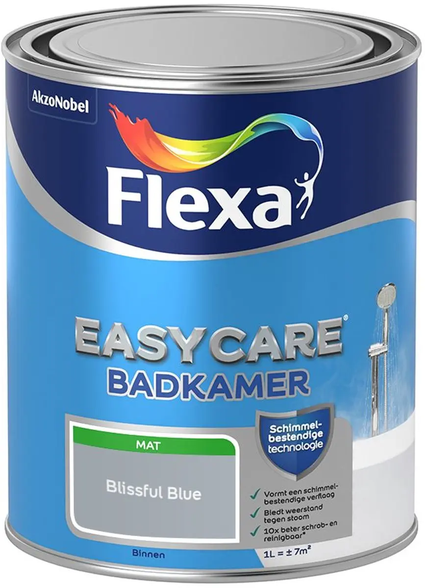 Flexa Easycare Badkamerverf Blissful Blue 1L
