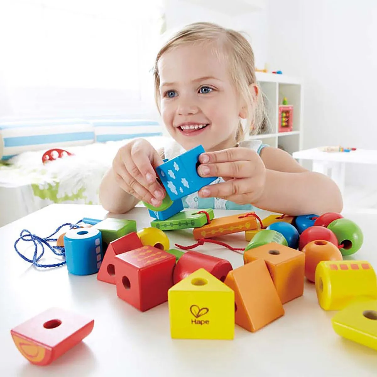 Hape Blokken Rijgset 694347 - Veelkleurig