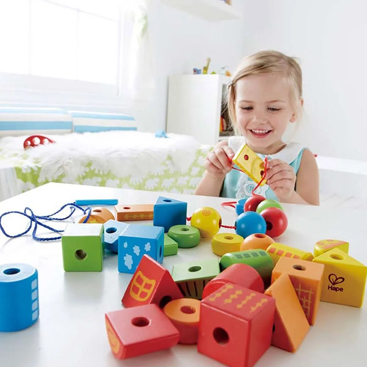 Hape Blokken Rijgset 694347 - Veelkleurig