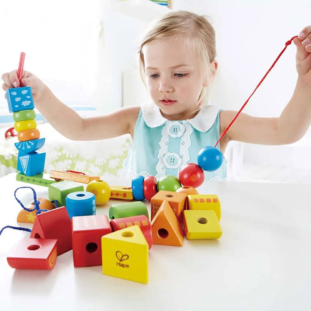 Hape Blokken Rijgset 694347 - Veelkleurig