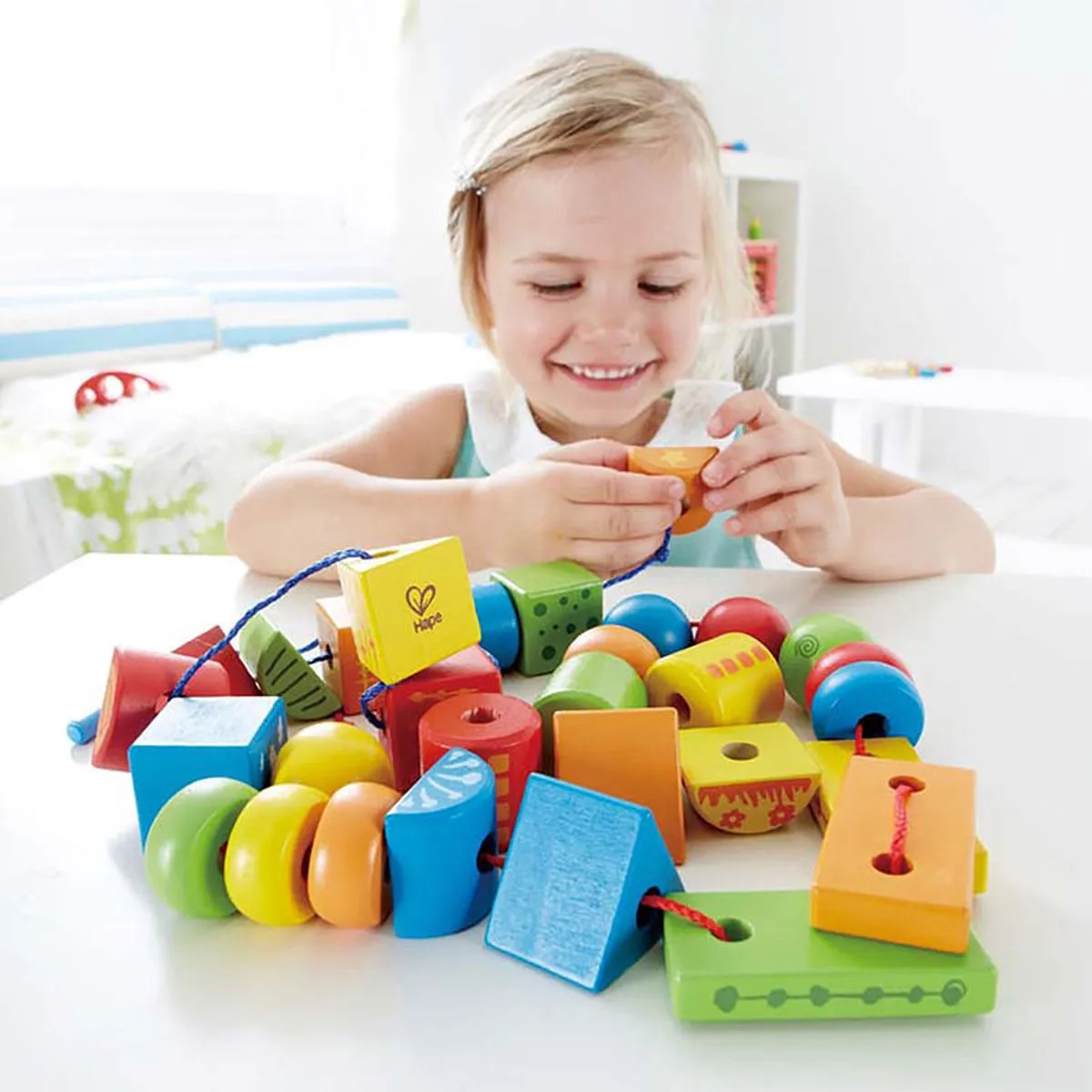 Hape Blokken Rijgset 694347 - Veelkleurig - afbeelding 6 van 6