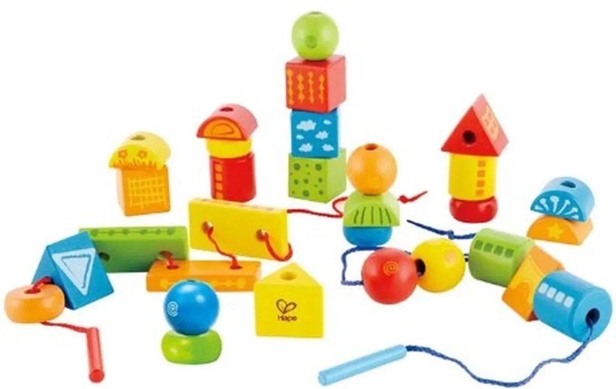 Hape Blokken Rijgset 694347 - Veelkleurig