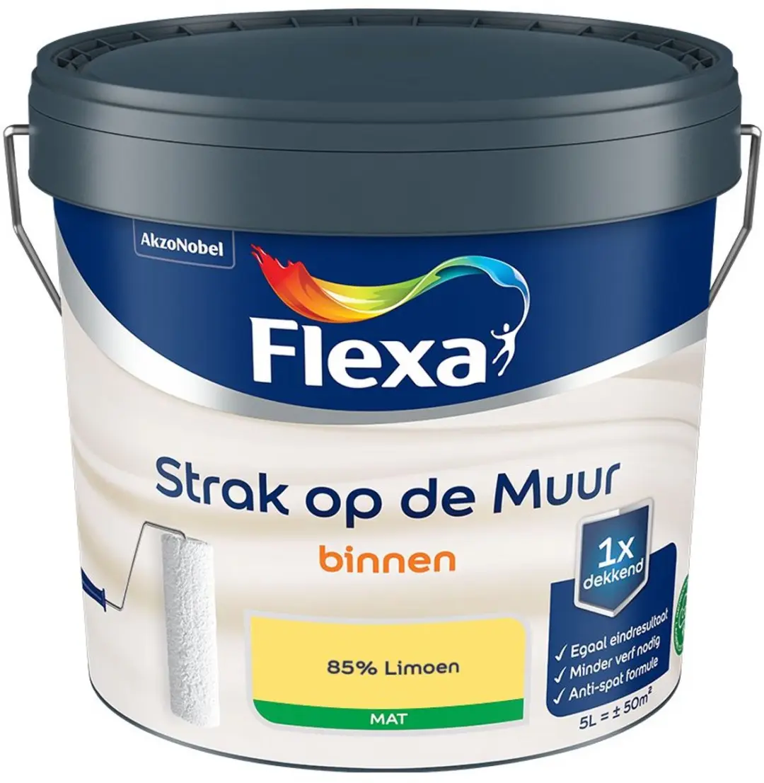 Flexa Strak Op De Muur Binnen Mat Mengverf 85% Limoen