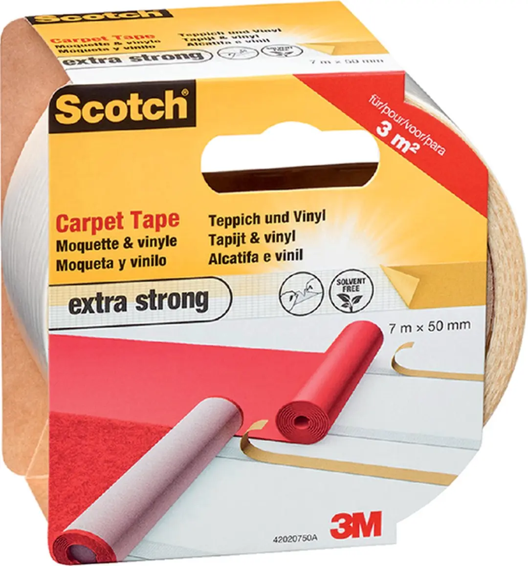 3M Scotch Tape 42020750 - Tapijttape 50mm x 7m Wit