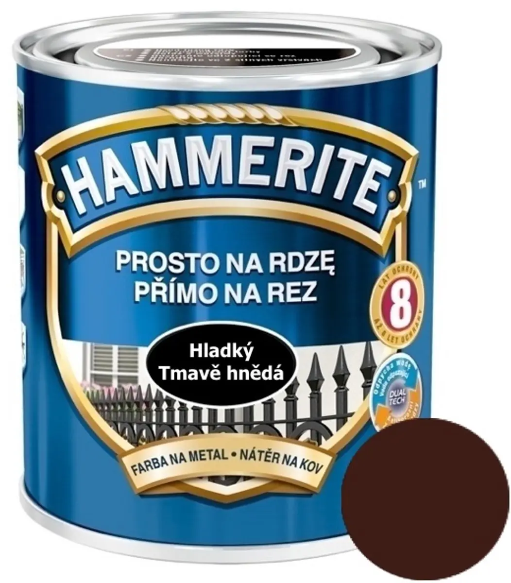 Hammerite Direct op Roest Glad - 0.25L - Zwart