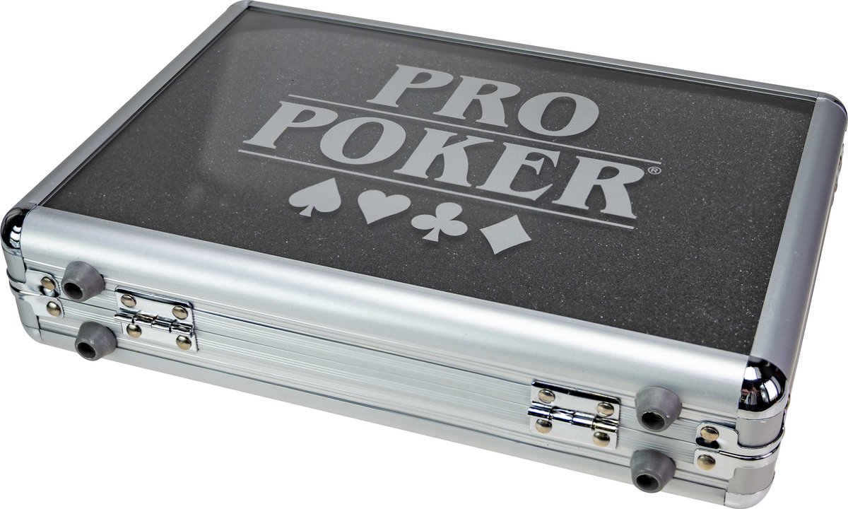 Tactic Pro Poker Set – Pokerset – Luxe Aluminium Koffer – 200 Chips van 11,5 gram – Inclusief Kaarten, Dobbelstenen en Dealer Button – Vanaf 14 Jaar