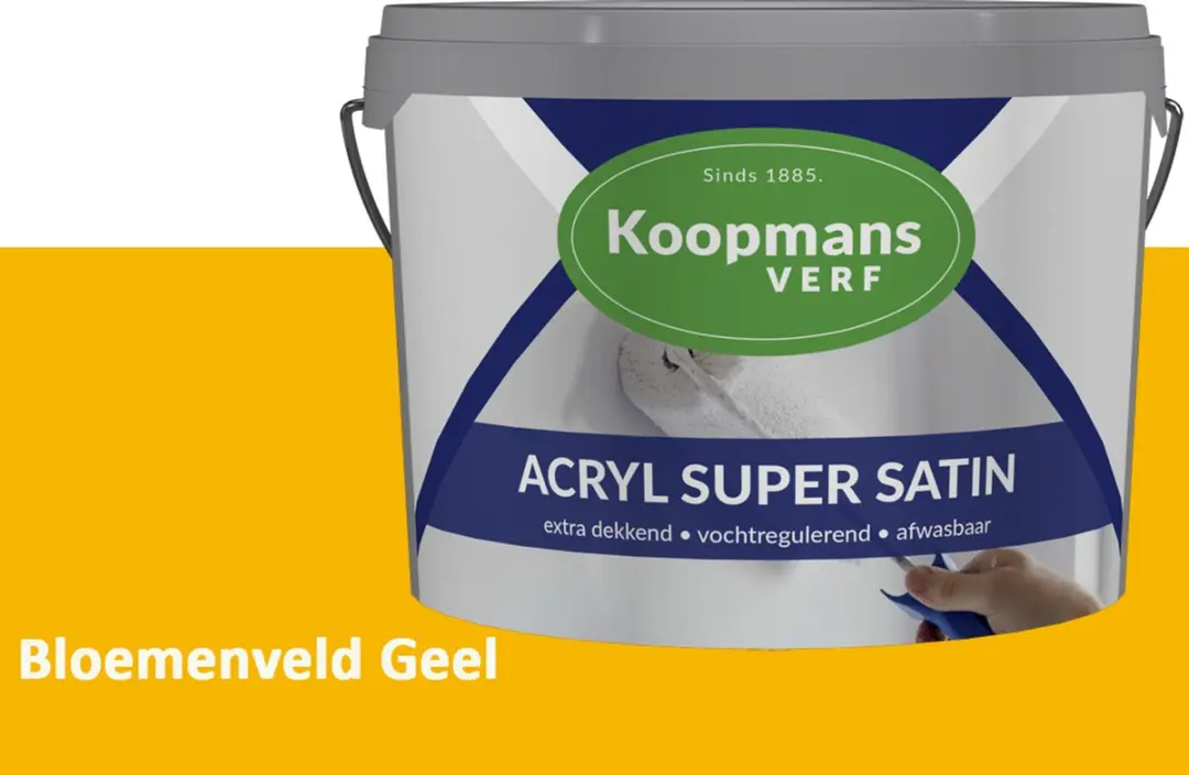 Koopmans Acryl Super Satin Bloemenveld Geel Muurverf 2,5L