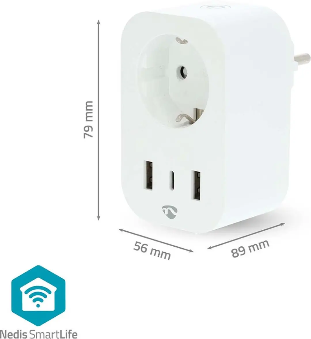 Nedis SmartLife Slimme Stekker WiFi 3680W - Energiemeter & Tijdschakelaar