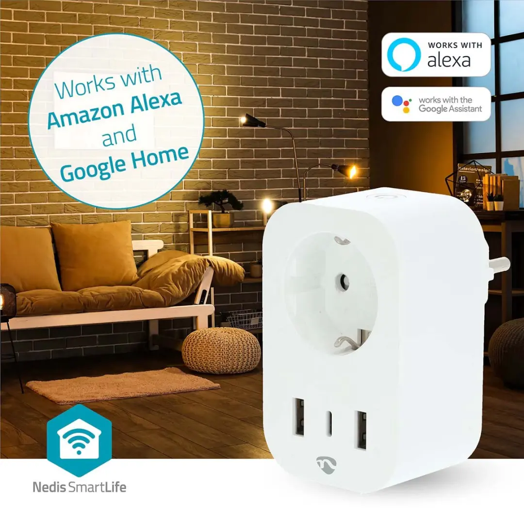 Nedis SmartLife Slimme Stekker WiFi 3680W - Energiemeter & Tijdschakelaar