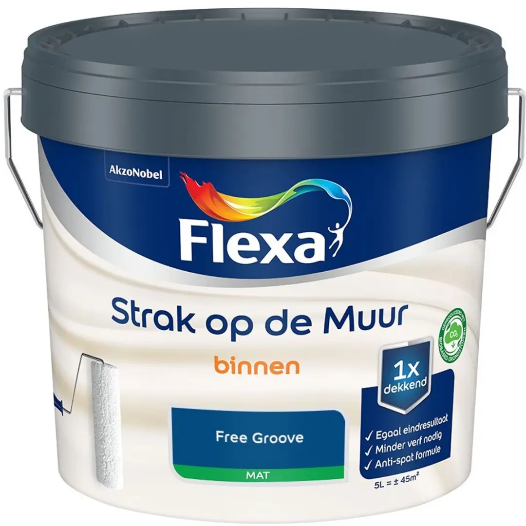 Flexa Strak Op De Muur Binnen Mat Free Groove Mengverf 5L