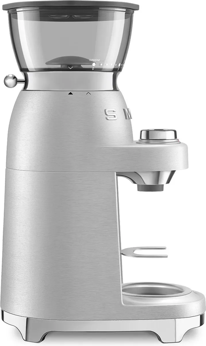 Smeg CGF02SSEU Elektrische Koffiemolen - 150W - 30 Maalstanden - Grijs