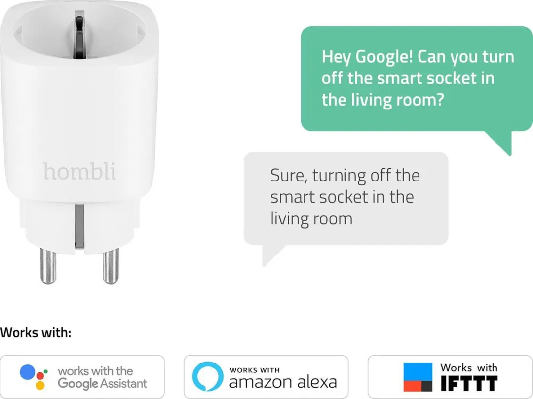 Hombli Slimme Stekker Wifi - Energiemeter - Wit