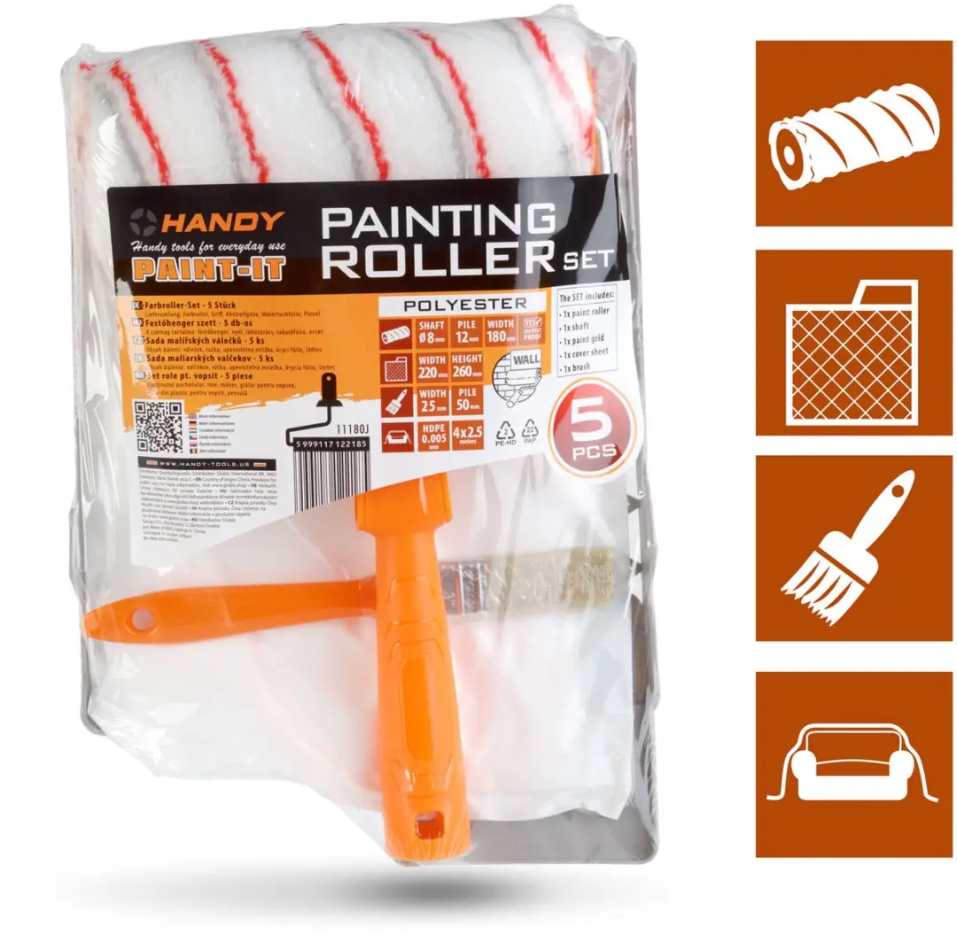 Handy Verfroller Set 5-delig - Compleet Schilderpakket - afbeelding 6 van 6