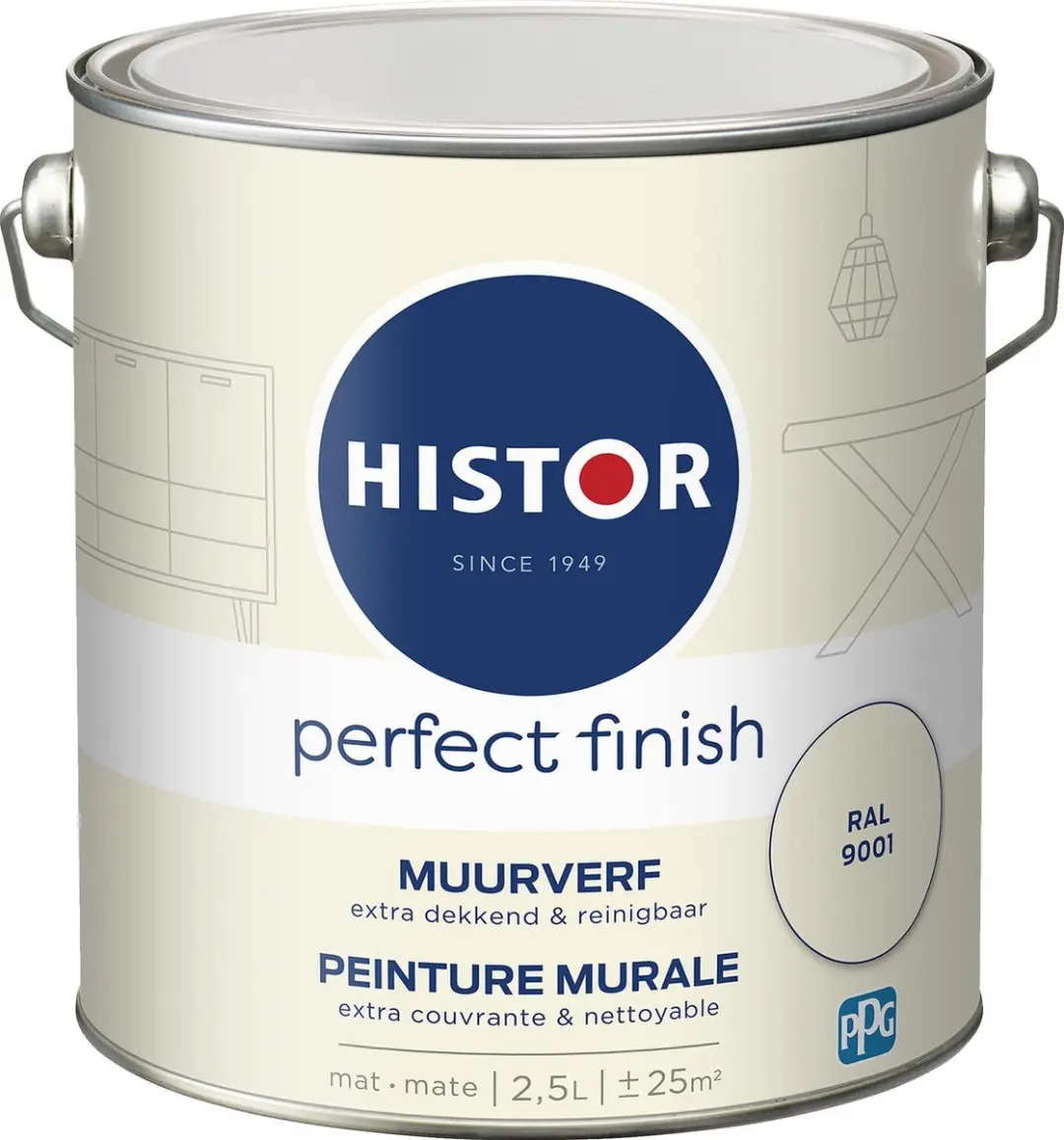 Histor Perfect Finish Muurverf Mat RAL 9001