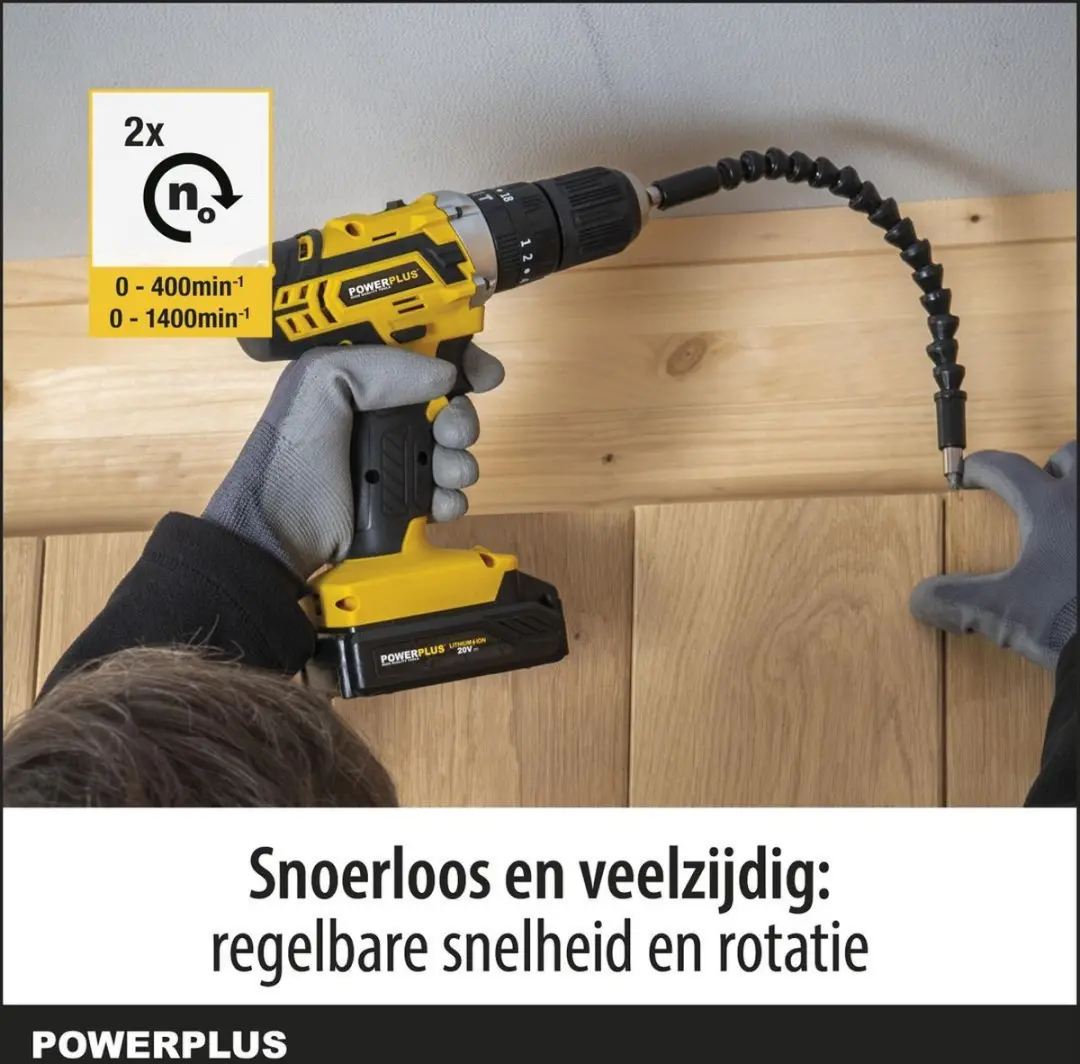 Powerplus POWX00840 Accu Klopboormachine 20V - 40Nm - 2x 2.0Ah