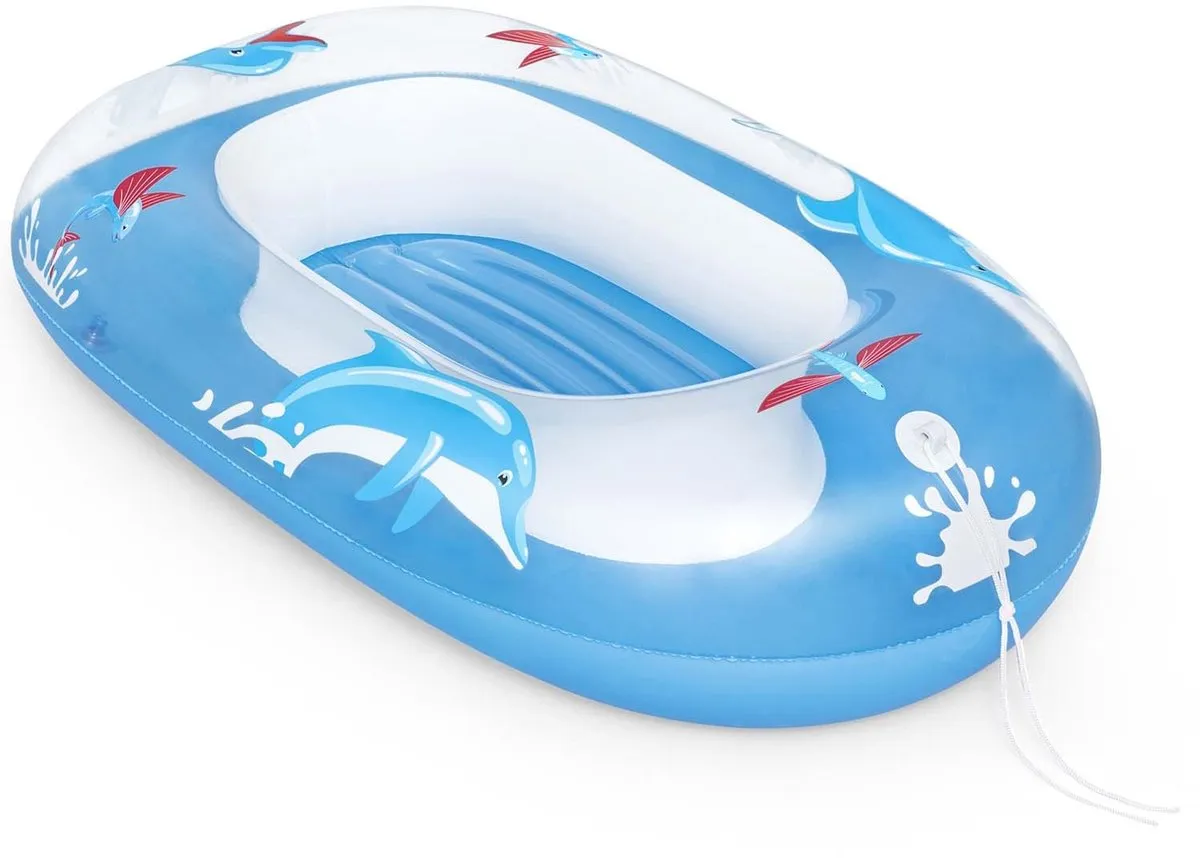 Bestway Dolfijnenstrand Zwemvlot 34037 - 102x69cm - Wit/Blauw - afbeelding 6 van 6