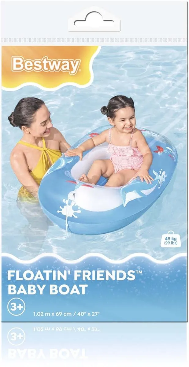 Bestway Dolfijnenstrand Zwemvlot 34037 - 102x69cm - Wit/Blauw