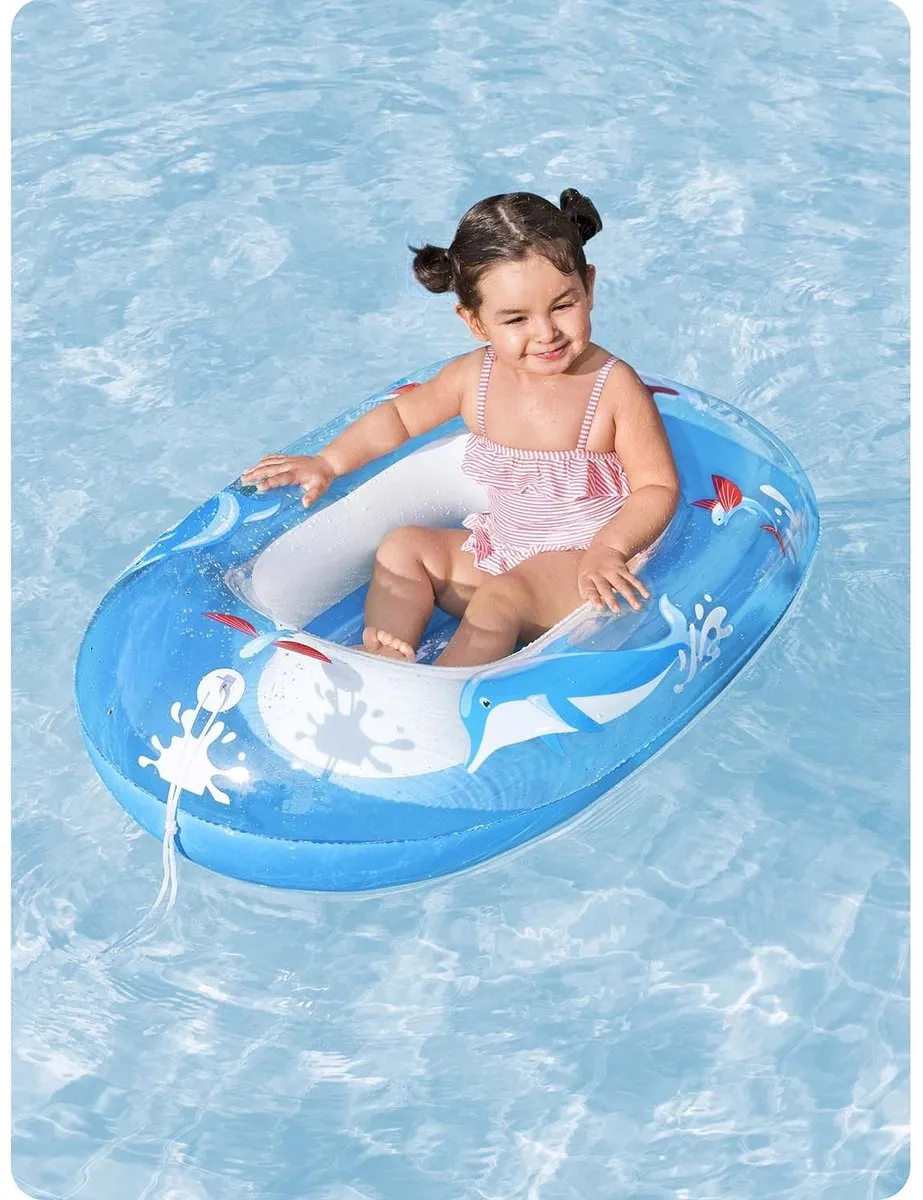 Bestway Dolfijnenstrand Zwemvlot 34037 - 102x69cm - Wit/Blauw