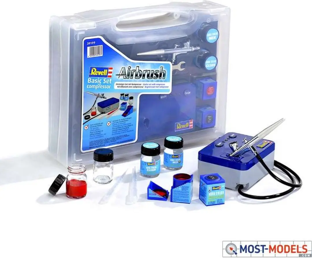 Revell 39199 Airbrushset met Compressor - 2x18ml Aqua Color