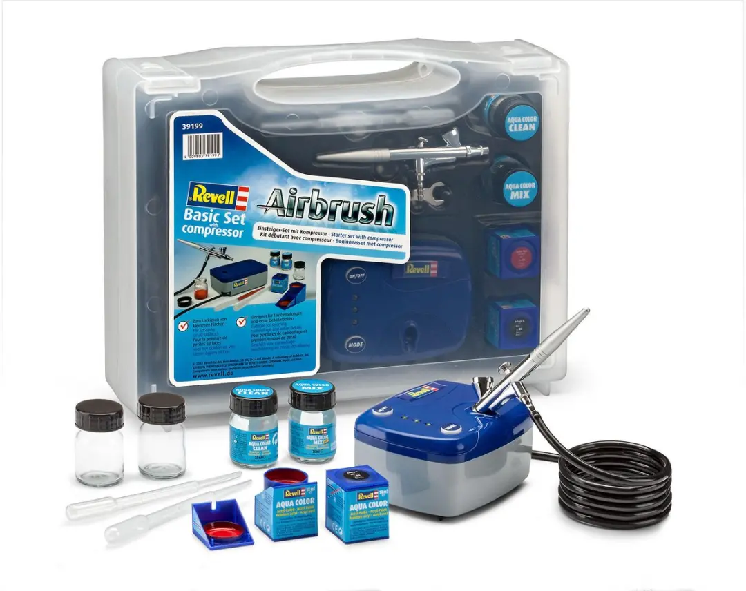 Revell 39199 Airbrushset met Compressor - 2x18ml Aqua Color