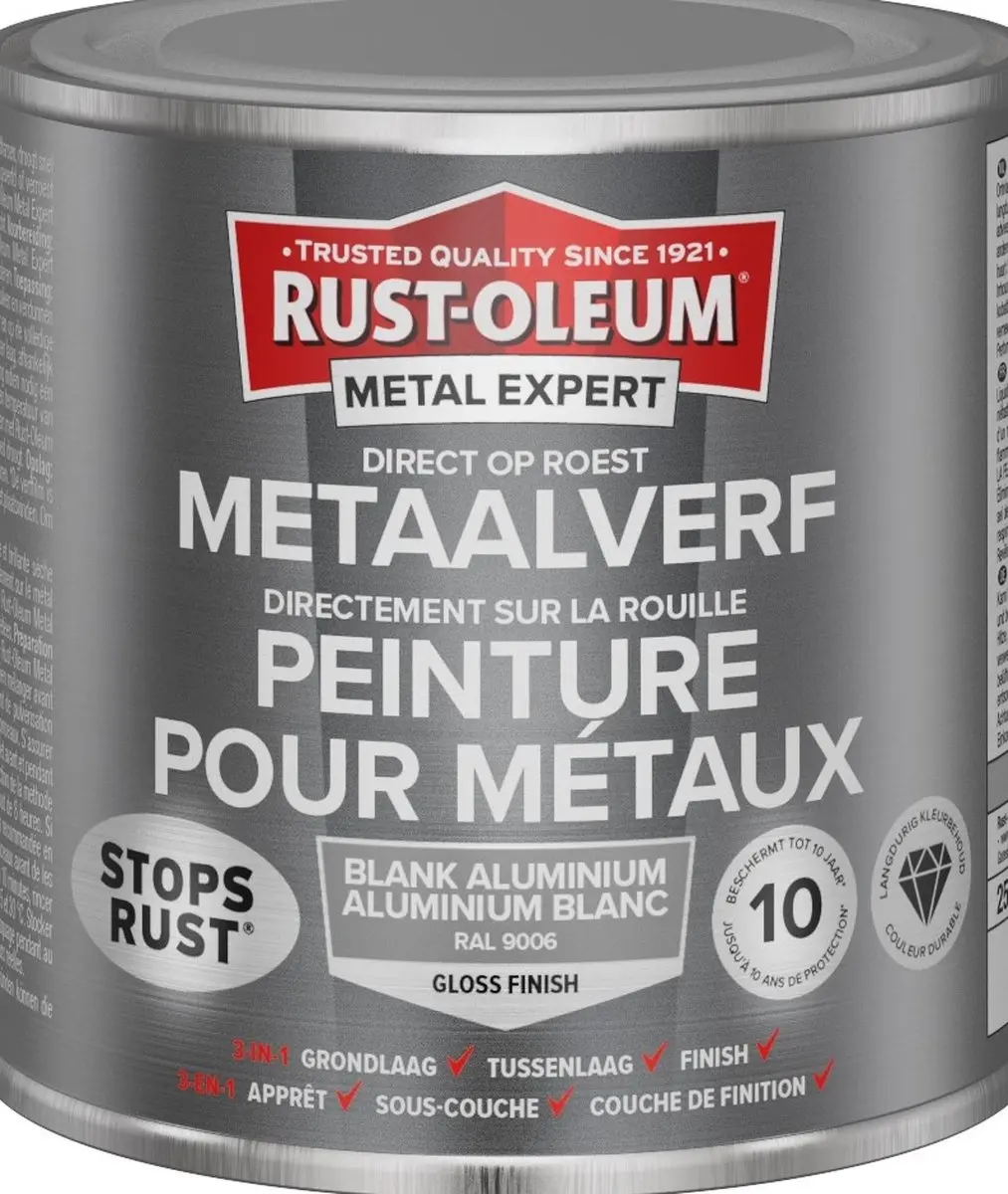 Rust-Oleum Metal Expert Direct Op Roest Metaalverf 750ml - RAL 9006 Zilver
