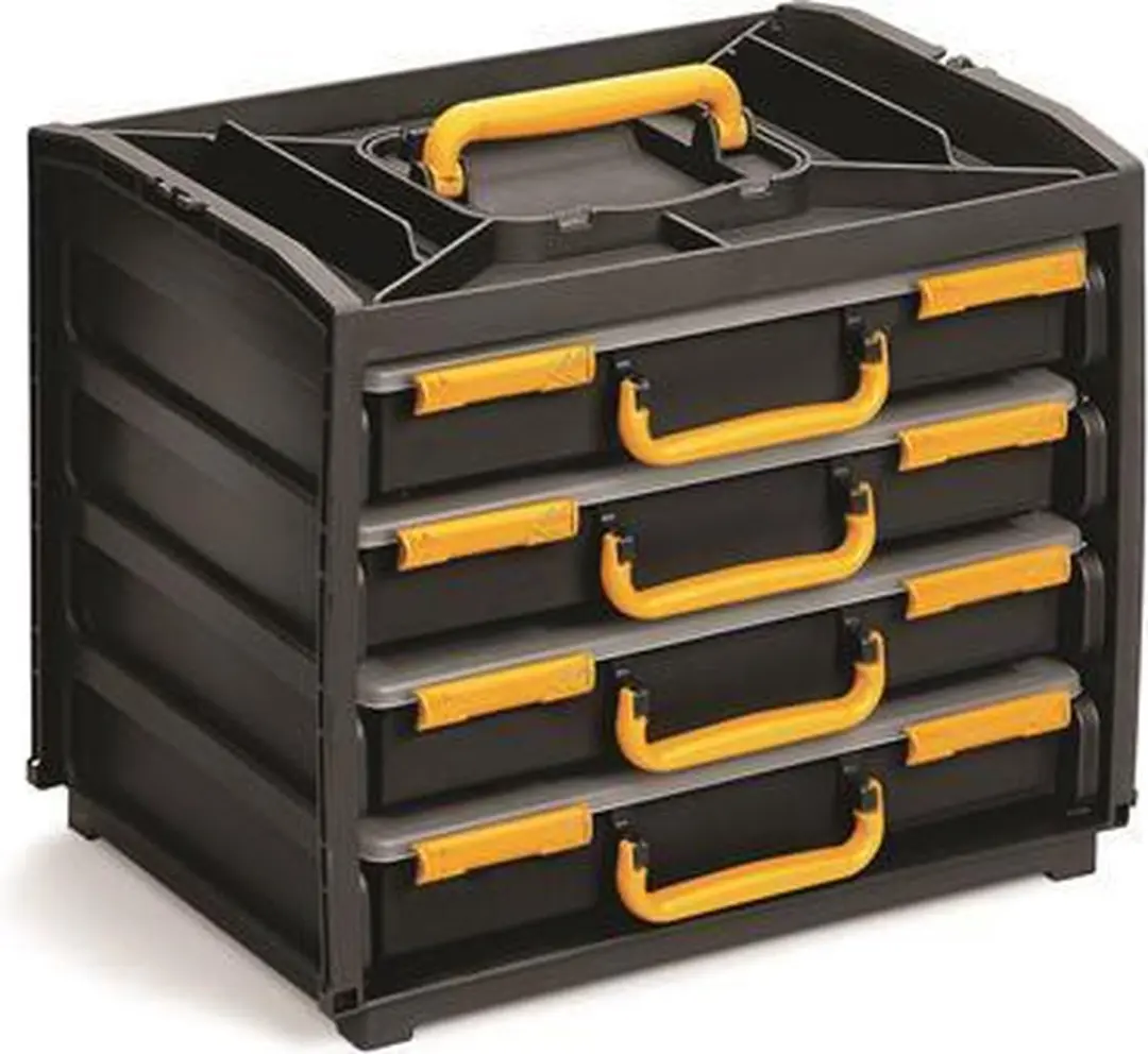 Raaco Handybox Assortimentsdoos 4-delig - 261x376x310mm - Zwart/Geel