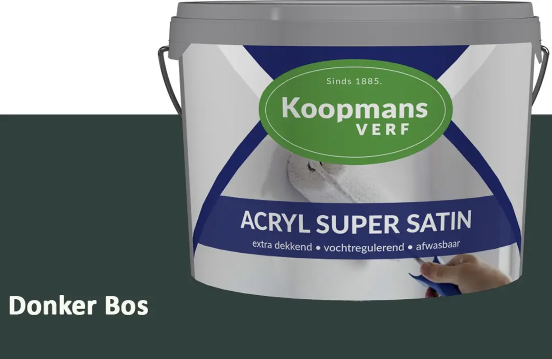 Koopmans Acryl Super Satin Muurverf Donker Bos 1L