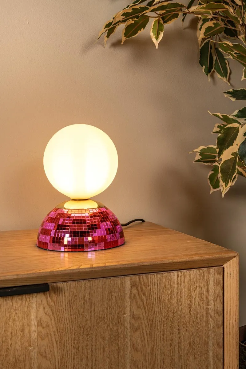 Lucide Glitzer Tafellamp Ø14cm - Roze