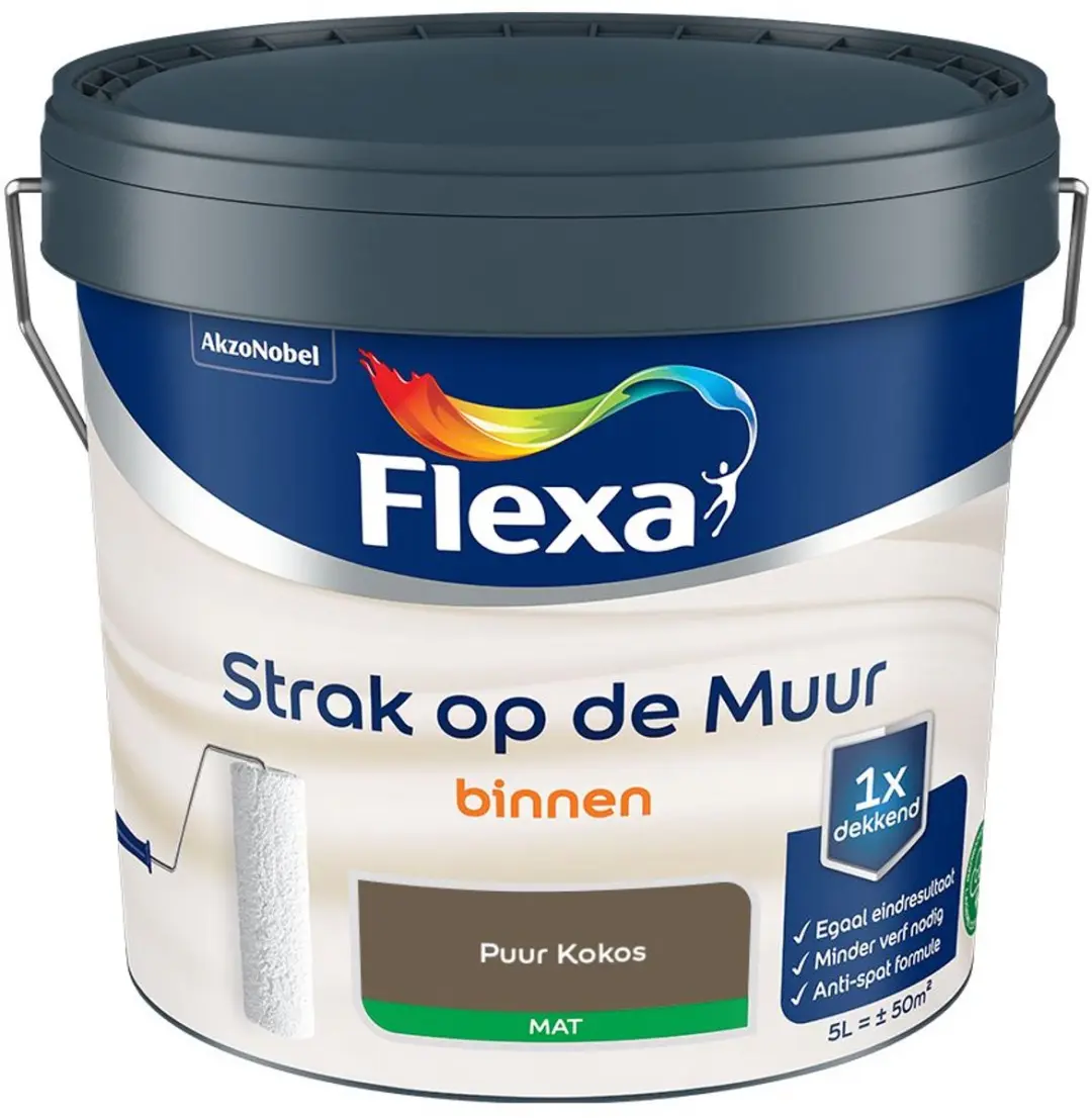 Flexa Strak Op De Muur Binnen Mat Puur Kokos Mengverf 5L
